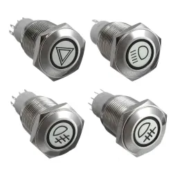 16mm LED illuminé autobloquant étanche bouton de poussée interrupteur en acier inoxydable